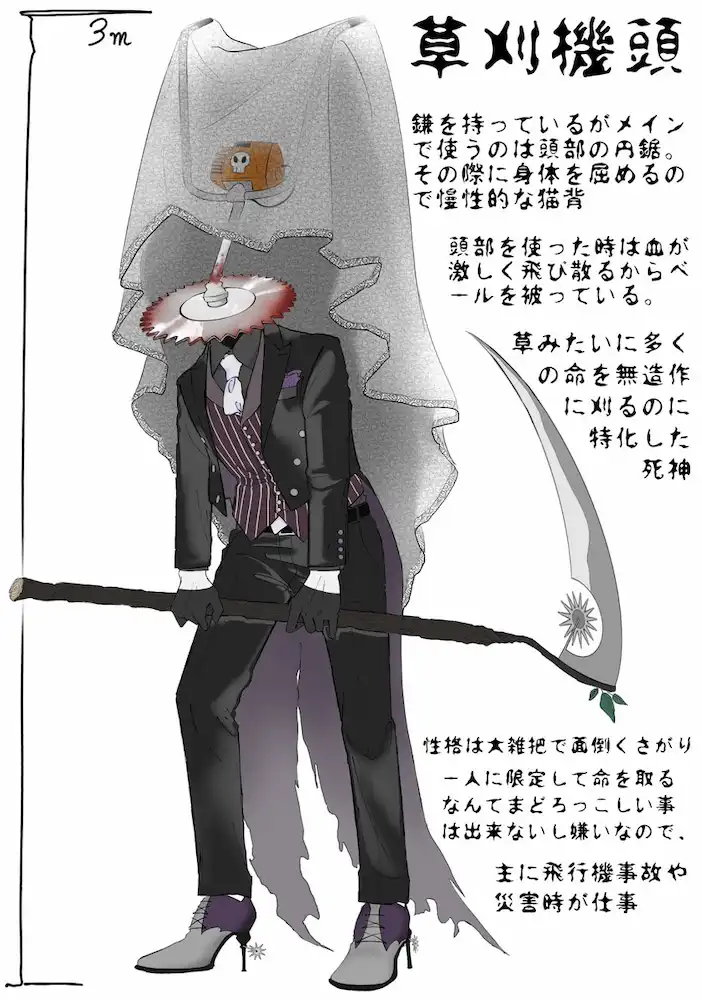 草刈り機頭の死神